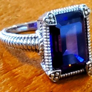 Judith Ripka JR line Sterling Amethyst Ring size 7